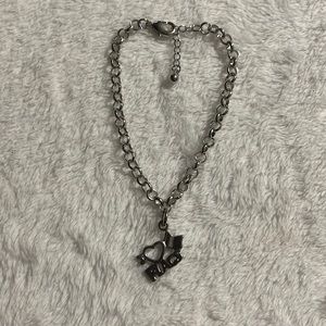 Silver Tone I love Flags Bracelet